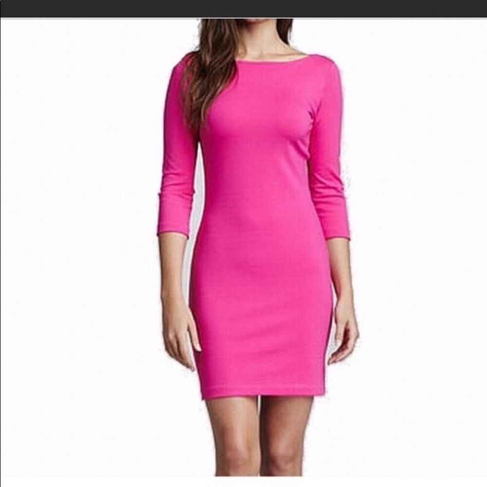 Amanda Uprichard Pink Long Sleeve Back Bow Mini Dress Size XS